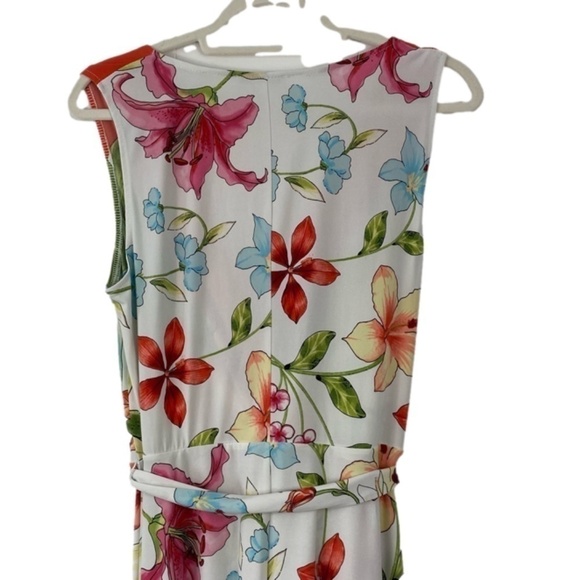 BEAUTIFUL floral print London Times faux wrap dress with tie size medium - Picture 4 of 9